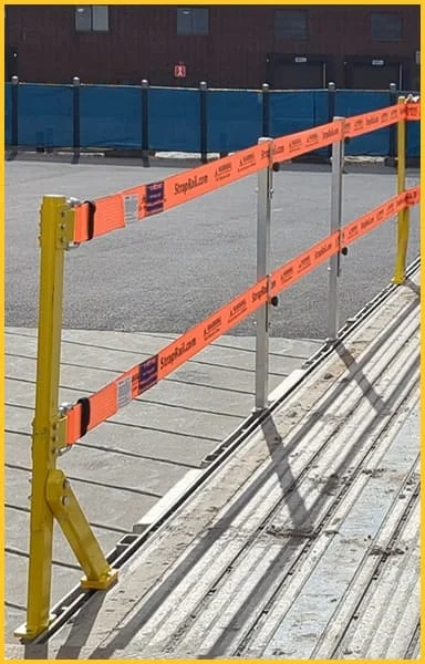 Side view of TrukRail installed on a flatbed.